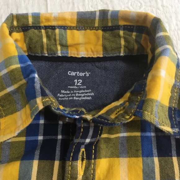 12m (4/$20) Carter’s Flannel Button-Down Bodysuit - Picture 6 of 9